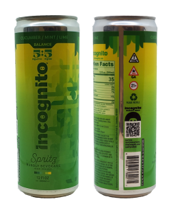 12 oz sleek can label image with labels made for Incognito Brewing for a 12 oz. sleek can at 5.31" x 7.00" in size